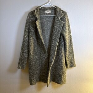 Mia Mai Italy Mohair Wool Blend Sweater Coat Cardigan Duster Green Speckle  M